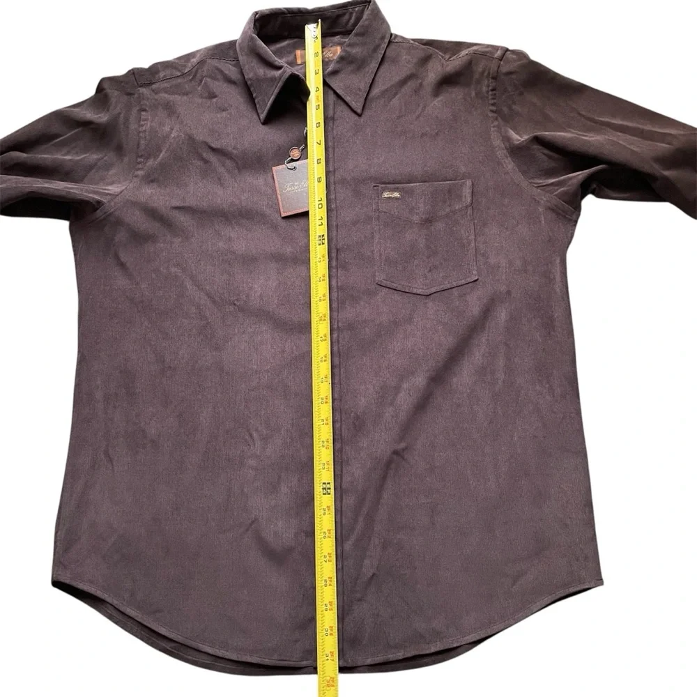 Tasso Elba Vintage Brown Corduroy Shirt, L‎
